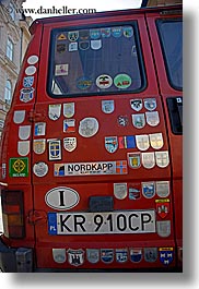 cars, europe, krakow, poland, stickers, transportation, vertical, photograph