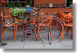 bicycles, cafes, europe, horizontal, krakow, poland, transportation, photograph