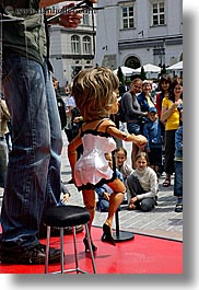 arts, childrens, dolls, europe, krakow, people, poland, puppeteers, puppets, tina, turner, vertical, watching, photograph