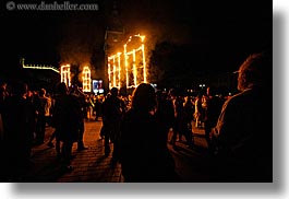 abstracts, arts, burning, crowds, europe, fire, horizontal, krakow, nite, people, performance, poland, windows, photograph