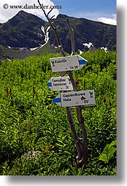 directional, europe, for, hikers, landscapes, poland, signs, vertical, photograph