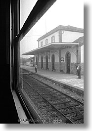 artsie, black and white, europe, portugal, trains, vertical, western europe, windows, photograph