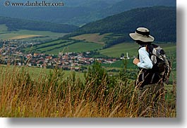 europe, hikers, horizontal, overlooking, slovakia, towns, photograph