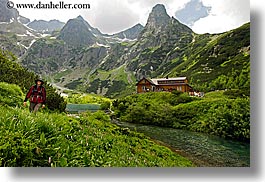 colors, europe, green, horizontal, huts, landscapes, mountains, rivers, slovakia, photograph