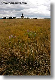 big, churches, clouds, europe, fields, landscapes, nature, sky, slovakia, small, vertical, photograph
