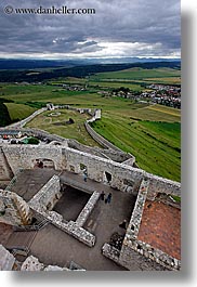 castles, clouds, down, europe, materials, nature, sky, slovakia, spis castle, stones, vertical, views, photograph