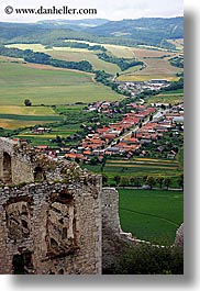 europe, onto, overlook, slovakia, spis castle, towns, vertical, photograph