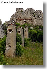 europe, materials, pillars, ruined, slovakia, spis castle, stones, vertical, photograph