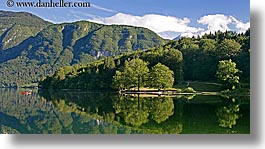 bohinj, europe, horizontal, lakes, mountains, panoramic, reflections, slovenia, water, photograph