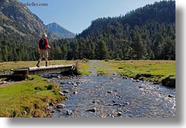 activities, aiguestortes hike, europe, hikers, hiking, horizontal, mountains, nature, paths, people, rivers, spain, photograph