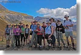 emotions, europe, groups, happy, horizontal, mountains, mt bisaurin, nature, people, smiles, spain, tourists, photograph