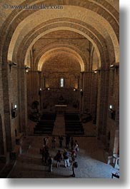 arches, archways, churches, europe, iglesia monasterio de san pedro, people, siresa, spain, structures, vertical, photograph