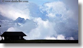 clouds, europe, grindelwald, horizontal, houses, mountains, nature, sky, switzerland, photograph