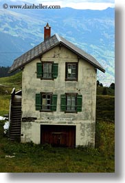 europe, grindelwald, houses, old, switzerland, vertical, photograph