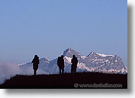 europe, hikers, horizontal, silhouettes, switzerland, photograph