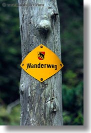 europe, gasterntal valley, kandersteg, signs, switzerland, vertical, wanderweg, photograph