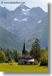 churches, europe, kandersteg, mountains, nature, scenics, snowcaps, switzerland, vertical, photograph