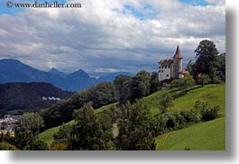 castles, clouds, europe, hillside, horizontal, lucerne, mt pilatus, nature, sky, switzerland, photograph
