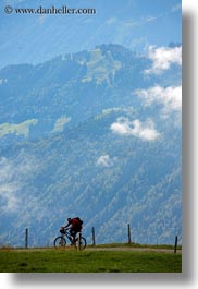 bicycles, europe, lucerne, mountains, mt rigi, riders, switzerland, vertical, photograph