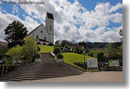 churches, clocks, clouds, europe, horizontal, lucerne, nature, sky, switzerland, towers, towns, photograph