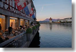 churches, europe, horizontal, lucerne, rivers, switzerland, towns, photograph