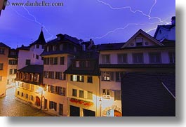europe, horizontal, lightning, long exposure, lucerne, switzerland, towns, photograph