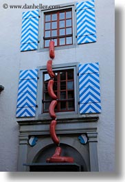 europe, lucerne, sausage, shutters, switzerland, towns, vertical, windows, photograph