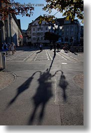 europe, lamps, lucerne, shadows, streets, switzerland, towns, vertical, photograph
