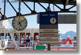 clocks, europe, horizontal, lucerne, signs, switzerland, weggis, photograph