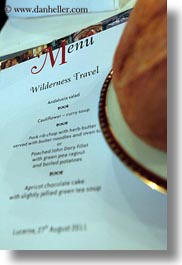 bread, europe, lucerne, mann, menu, switzerland, vertical, wilden, wilden mann hotel, photograph
