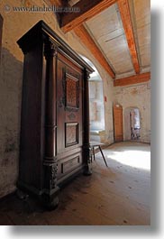 cabinet, chateau de chillon, europe, montreaux, switzerland, vertical, woods, photograph