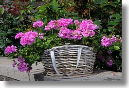 baskets, europe, flowers, horizontal, montreaux, switzerland, photograph