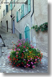 europe, flowers, montreaux, streets, switzerland, vertical, photograph