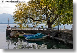 boats, europe, harbor, horizontal, montreaux, small, switzerland, photograph