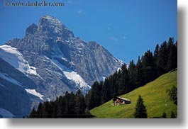 europe, horizontal, houses, mountains, murren, nature, scenics, snowcaps, switzerland, photograph