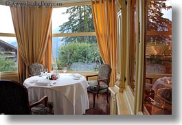 dining, europe, horizontal, meyers hotel, switzerland, tables, wengen, windows, photograph
