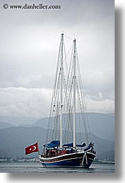 boats, cevri hasan, europe, flags, gulet, schooner, turkeys, vertical, photograph
