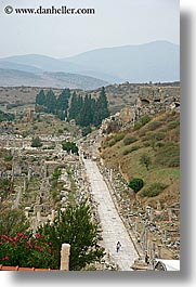 architectural ruins, ephesus, europe, marble, streets, turkeys, vertical, photograph