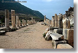 architectural ruins, ephesus, europe, horizontal, pillars, turkeys, photograph