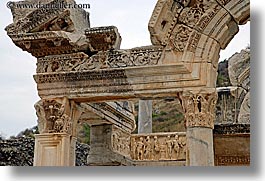 architectural ruins, ephesus, europe, hadrians, horizontal, temples, turkeys, photograph