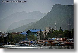 boats, europe, fethiye, harbor, horizontal, mountains, turkeys, photograph