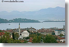 cityscapes, europe, fethiye, horizontal, mosques, mountains, turkeys, photograph