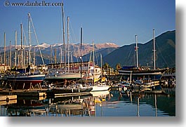boats, cap, europe, finike, harbor, horizontal, mountains, snow, snowcaps, turkeys, photograph