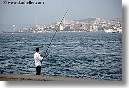 bosphorus, europe, fishing, horizontal, istanbul, men, turkeys, photograph