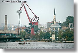 boats, cityscapes, crane, europe, horizontal, istanbul, mosques, rivers, turkeys, photograph