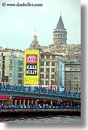 bridge, cityscapes, europe, galata, istanbul, towers, turkeys, vertical, photograph