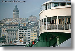 cityscapes, europe, ferry, galata, horizontal, istanbul, towers, turkeys, photograph