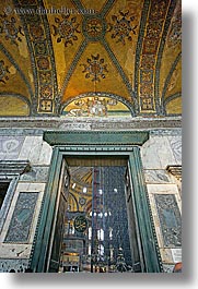 ceilings, doors, europe, hagia sophia church, istanbul, turkeys, vertical, photograph