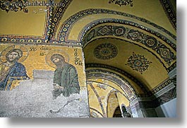 europe, frescoes, gold, hagia sophia church, horizontal, istanbul, jesus, leaves, turkeys, photograph