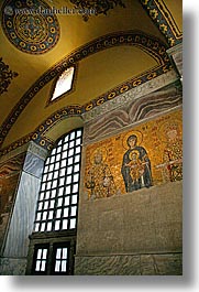 europe, frescoes, gold, hagia sophia church, istanbul, jesus, leaves, turkeys, vertical, photograph